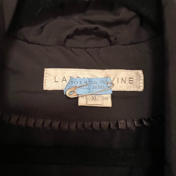 Larry Levine Black Trench Coat Jacket Lined Rain Coat - Size XL - Picture 3 of 7